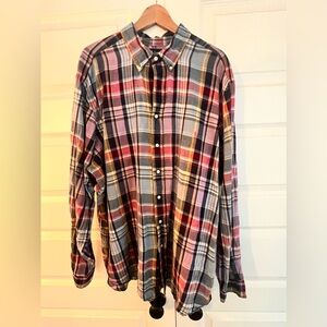 Polo Ralph Lauren long sleeve plaid shirt 2xb 58% linen 42% cotton